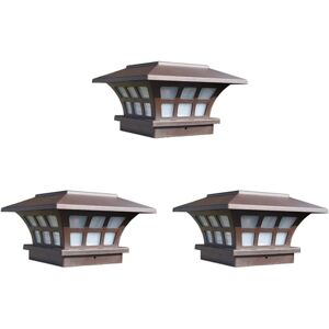 TLILY 3X Solar Post Lamp Outdoor Waterproof Column Head Light for Garden Wall Lamp Garden Fence Landscape Lamp for Gate Garden