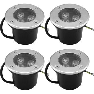 MEMKEY 4 Pack 3W IP65 Outdoor led Recessed Spotlights, 270 Lumens Round led Patio Downlight Outdoor Garden Lighting for Garden Pathway Yard Garage Warm White