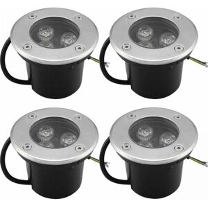 CYSLMUK 4 pack 3W IP65 led Recessed Outdoor Spotlight 270 Lumen Round Led Patio Downlight Outdoor Garden Lighting Lamp, for Garden Path Yard Garage, White