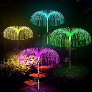 LINGHHANG 4 Pack Solar Lights Outdoor, 4 Pieces Solar Garden Lights Waterproof 7 Colors Changing Solar Lamps Decorative Lights for Wedding, Christmas, Garden,