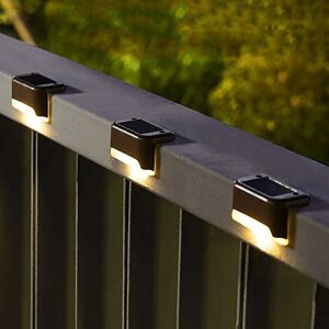 CYSLMUK 4 Pack Solar Lights Outdoor, Waterproof led Lights for Outdoor Stairs, Steps, Fences, Yards, Warm Colors