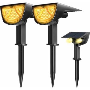 HOOPZI 43 led Solar Landscape Spotlight, 900LM 10W Solar Wall Light IP65 Waterproof Solar Spot Lights Outdoor Garden for Yard Porch Walkway Garden Driveway