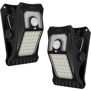 YMYNY 45 LED Solar Light Outdoor with Motion Sensor and Clamp, 3 Modes and 3 Mounting Methods, IP65 Waterproof Security Lighting for Wire Mesh Fences,