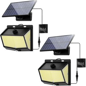 SJQKA 468 LED Solar Wall Light Outdoor, Solar Security Light with PIR Motion Sensor, 3 Modes, 270° Solar Floodlight, IP65, 2 Pack