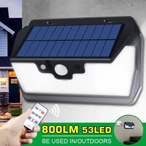 MUMU 53LED Solar Lamp Outdoor Wall Light Remote Control Solar Charging/USB Garden Lighting 800LM