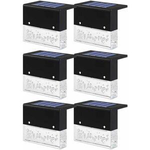 HOOPZI 6 Pcs Solar Deck Lights Outdoor Waterproof Solar Step Lights led Solar Lamp Fence Post Lights for Outdoor Pathway, Yard, Patio, Stair