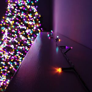 Premier Decorations - 600 led 60m Premier Christmas Indoor Outdoor Multi Function Battery Operated String Lights with Timer in Rainbow