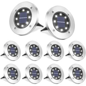 TINOR 8 Pcs led Solar Lights Outdoor Solar Ground Lights Garden Cool White Lawn Light npterbl