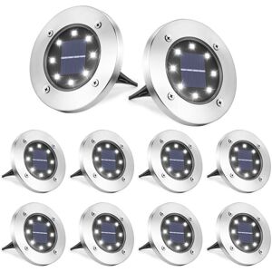 MEMKEY 8 Pack led Solar Lights Outdoor - Solar Lamps for Garden and Floor - Cool White Lawn Light