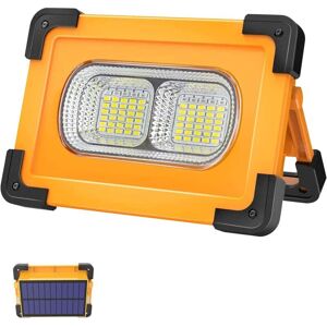 TINOR 80W Rechargeable led Floodlight 4 Modes Super Bright Work Light Portable led Floodlight with Solar Panel Site Lamp for Construction Site, Camping,