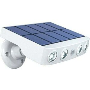 YMYNY Adjustable Waterproof Outdoor Solar Light with Motion Sensor - High Quality Fast Charging Panel - 4 cob LEDs Cool White 500 Lumens - Auto On IP65