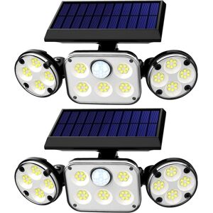 ALWAYSH Solar Motion Lights Outdoor, 3 Heads 78 led, Waterproof Outdoor Spotlights, 270 ° Adjustable Solar Security Light with Motion Sensor for Garden Patio