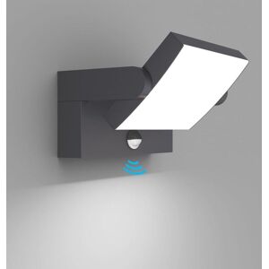 TONCHEAN Aplique LED de pared para exterior/interior de 18 W con sensor de movimiento, panel LED giratorio, moderna lámpara de entrada de jardín IP65,