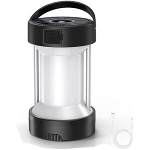 Tlily - Camping Lantern Rechargeable Solar Camping Lights with 4 Modes,Led Camping Lamp Solar Powered,black