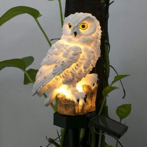 Ccykxa - led Realistic Owl Garden Light Solar Powered Waterproof Auto On/Off Solar Powered Light for Backyard Garden Lawn White