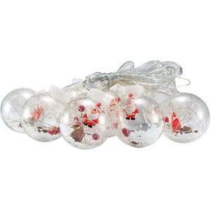 TLILY Christmas Wishing Ball Curtain String Light Ball Santas Snowmans Christmas Decorate for Home Xmas Tree Ornaments