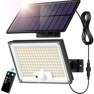 TONCHEAN Foco solar LED para exterior, 172 LED, 3 modos, detector de movimiento, IP65, foco solar LED con cable de 5 m para jardín y garaje.
