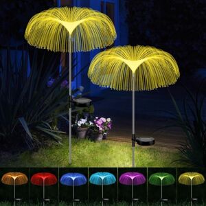 TONCHEAN Garden Lights, 2PCS Solar Lights Outdoor 7 Colors IP65 Waterproof Garden Decoration for Outdoor, Garden, Lawn, Balcony, Terrace, Yard