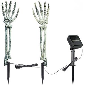 TONCHEAN Halloween Outdoor Decorations, Illuminated Skull Arm Stake with 40 led Warm White Lights - 8 Modes Solar Outdoor