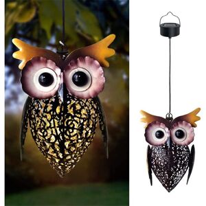 TINOR Hollow led Solar Lantern Outdoor Hanging Vintage Cute Owl Metal Lanterns Waterproof Lamp for Garden Patio Porch Decor Gifts