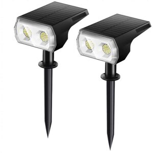 ZVD IP67 Waterproof Outdoor Solar Spotlight - 650LM Adjustable Floodlight for Garden, Yard, Driveway (2 Pack)