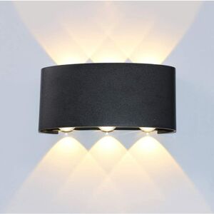 TONCHEAN Led 6W Wall Light Outdoor Indoor Aluminum Wall Lamp Waterproof Up Down Light for Bedroom Living Room Kitchen Garden Balcony (6W, Warm White) [Energy
