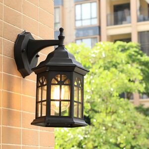 TONCHEAN Led Outdoor Floor Lamp, Waterproof Outdoor Wall Light, Garden, Patio, Driveway, Garage, Patio, Black E27 (Bulb Not Included)