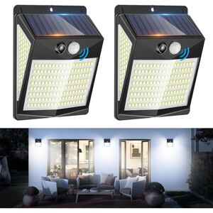 SJQKA 2 Pack LED Solar Flood Lights Outdoor with Motion Sensor, 238 LEDs, 3 Modes, IP65 Waterproof, for Garden, Yard, Patio, Garage and Wall