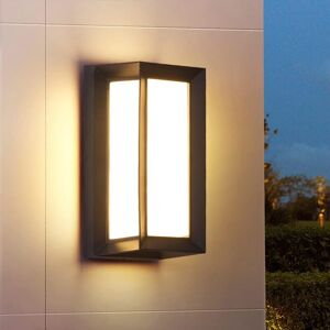 TONCHEAN Led Wall Light, 18W Outdoor Wall Lamp, Modern Wall Mount, Waterproof IP65, Black Porch Wall Lighting(Cube, Warm Light)