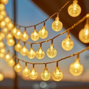 YMYNY MUMU 80 LED Solar Ball String Lights Waterproof 47ft 70 Lights 8 Modes Indoor Outdoor Lighting for Home Christmas Party Patio Warm White