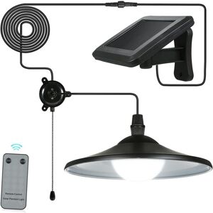 LONGZIMING Outdoor Garden Solar Light, E27 led Outdoor Hanging Solar Power Sensitive Shed Lights, Waterproof Pendant Decoration Lamp with Remote and In-Line