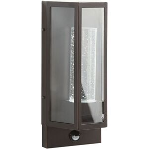 Beliani - Outdoor led External Wall Light Lamp 33 cm Metal Iron Glass with Motion Sensor Modern Brown Fruid