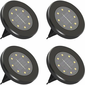 HOOPZI Outdoor Solar Lamp, 8 LED 4 Pack Outdoor Solar Lighting Waterproof IP65 Lawn Decorative Light, Motion Sensor Solar Spotlight for Garden, Yard,
