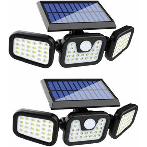 Mumu - Outdoor Solar Lamp (Pack of 2) Waterproof IP65 360° Wide Angle Lighting Solar Light with Motion Sensor for Garden Entrance