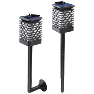 TLILY Outdoor Solar Lanterns LED Waterproof Garden Lamp,Flickering Flame Decorative Garden Lights with Wall Mount&Ground Spike