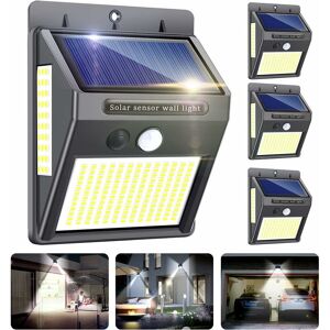 DEWDAT Outdoor Solar Light 216 LED Solar Powered Outdoor Waterproof IP65 Wall Mounted, 4 pcs