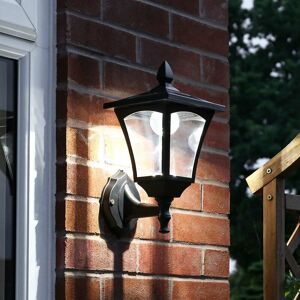 FESTIVE LIGHTS 34cm Solar Power Traditional led Lantern Wall Light Outdoor Garden Welcome Patio Decoration