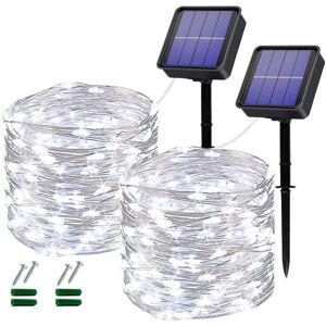 BEIJIYI Outdoor Solar String Lights, 12m, 100 LED Solar String Lights, 8 Modes, Waterproof Copper Wire Decorative Lights for Garden, Wedding, Party, Patio,