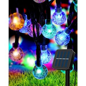 BEIJIYI Outdoor Solar String Lights, 7M 50LED Outdoor Solar String Lights IP55 Waterproof 8 Modes Solar String Lights for Garden, Trees, Weddings, Parties,