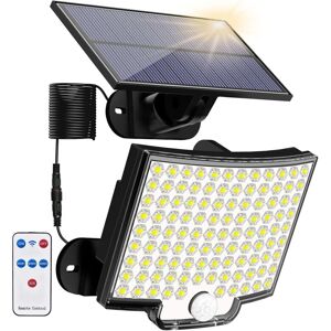 SJQKA Outdoor Solar Wall Light, 106 LED 3000lm Solar Motion Sensor Floodlight with Remote Control, Pack of 1