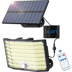 SJQKA Solar Wall Light Outdoor, 226 LED Solar Security Light, Motion Sensor, 3 Modes, Split Solar Floodlight, IP65 Waterproof, with Remote Control and 5m
