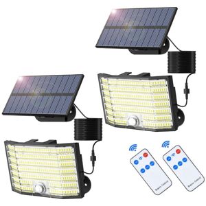 SJQKA Solar Wall Light Outdoor, 226 LED Solar Security Light, Motion Sensor, 3 Modes, Split Solar Floodlight, IP65 Waterproof, with Remote Control and 5m