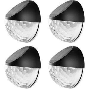ZVD Pack of 4 IP65 Waterproof Solar Wall Lights - Warm White Light - for Wall Fence, Garden