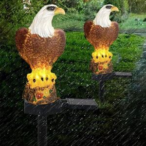 GOTRAYS Pack Solar Eagle Lights for Garden Patio Yard Lawn (Eagle)