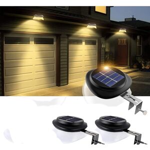 GOTRAYS Pack Solar Gutter Lights Outdoor Waterproof Solar Lights for Fence Garden Wall Yard (Black Warm Light)