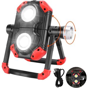 MEMKEY Rechargeable LED Floodlight Outdoor Portable and Flexible Work Lamp 360° Rotatable with Rechargeable Battery Equipped with 5 Lantern Modes for