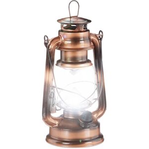 Relaxdays - Set of 10 led Storm Lamps, Retro Lantern as Window Decoration or for the Garden, Battery Powered, Copper