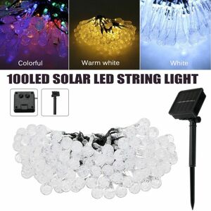 DEWDAT Solar 10M 100LED Water Drop String Lights Landscape Raindrop Teardrop Outdoor Fairy (white, 10M 100LED)