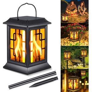 LONGZIMING Solar Flame Light, IP65 Waterproof Outdoor Solar Flame Lights With Realistic Flame Effect, Solar Torch Light For Outdoor Use With 2 Lighting Modes