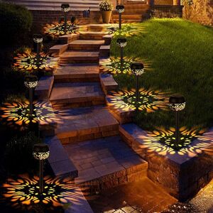 Longziming - Solar Flame Lights Outdoor 4 Pack Solar Garden Lights Waterproof IP65 Auto On/Off Lights for Garden Yard Balcony Pathway